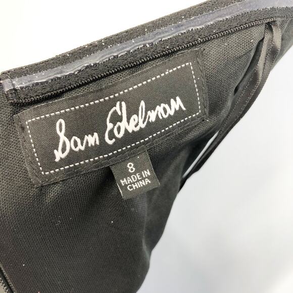 SAM EDELMAN Women Cady Jumpsuit 8 Black Silver Metallic Bow Strapless NWOT - Picture 12 of 15
